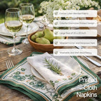 FINGERCRAFT Cloth Napkins Set of 12 Cotton Linen, 20x20 Inch, Country Side - Image 4