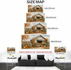 WAXWHELK Fall Canvas Wall Art, Autumn Rustic Farmhouse Painting Pictures of Farm Fresh Stand with Pumpkins and Mums, Thanksgiving Artwork for Living Room Bedroom Home Decor, (12"x24") - Image 5