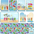 VitalCozy 10 Pcs Summer Flip Flop Beach Kitchen Decor Set Kitchen Towels by VitalCozy
