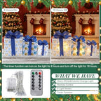 Aurelema Set of 3 Hanukkah Lighted Gift Boxes Remote LED Chanukah Decor - Image 4