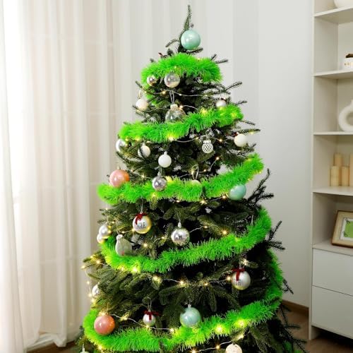 4 Pack Total 262 ft Lime Green Christmas Garland Non Lit Artificial Greenery Pine Garland Christmas Decorations Soft Holiday Decor Home Garden for Outdoor Indoor Stairs Fireplaces - Image 7