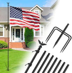 ZMTECH 10 FT Flag Pole Kit in Ground with 5 Pronges Base, Heavy Duty Flag Pole Holder with Metal Eagle Topper for Outside House & Yard Outdoor Garden Decor Residential Commerical(1 Pack,Without Flag) by HighQualityGardeningTools