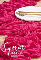 18 Pack Cheesecloth Table Runner 10FT Hot Pink Table Runner Boho Gauze Cheese Cloth Table Runners Long Rustic Sheer Table Decorations for Wedding Party Baby Bridal Shower Birthday Holiday Home - Image 4