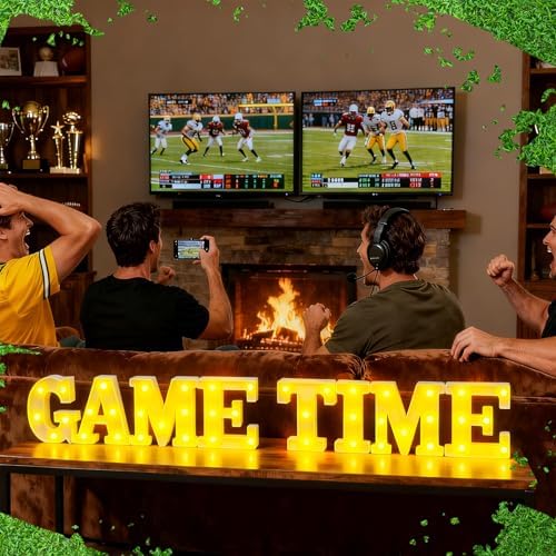 Aurelema 8 Pcs Game Time Football LED Letter Lights Sign Decorations - Image 4