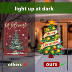 Lighted Christmas Garden Flag for Outside, Xmas Tree (Shape Christmas Tree, 28x40 Inch) - Image 5
