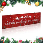Christmas Stocking Holder, The Stocking were Hung Wood Hanging Sign, Stocking Holder for Wall, Xmas Stocking Holder with 6 Hangers for Fireplace Mantel, 24 inch,Red by KORMMCO