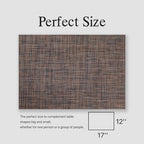 Placemats Set of 12 - Easy Clean Woven Vinyl Placemats for Dining Table, Indoor/Outdoor Place Mats, Washable PVC Table Mats（Black/Brown） - Image 6
