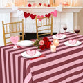 Fanqisi 2 Packs Red and Pink Striped Tablecloth 57 x 84 InchRomantic Valentine's Day Table Cloth Waterproof Rectangle Table Cover for Wedding Birthday Baby Shower Outdoor Summer Party Decoration by Fanqisi