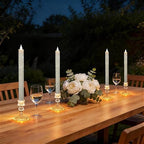 LED Flameless Taper Candles with Illuminated Holder-Glass Candle Holder - Image 6