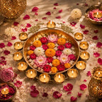 DIYANA IMPEX Urli Bowl for Diwali Decoration, Floating Flower Bowl, Decorative Bowl for Pooja, Festivals and Home Decor Christmas, Pooja, Festival, Wedding (Peacock) by DIYANA+IMPEX