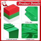 Preboun 30 Pack Red Green and White Table Runner Christmas Satin Table Runners Bulk 12 x 108 Inch Long Satin Silky Xmas Table Runner for Wedding Banquet Graduations Birthday Party Decoration - Image 3