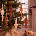 Sotiff 6 Pcs Mercury Glass Christmas Ornaments, Vintage Finial Decorations - Image 2