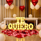Te Quiero Light Up Letters with 1000 Rose Petals - Image 2