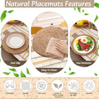 Boho Table Runner and Placemats Set, 6 Sets, Khaki A, 12x72 - Image 5