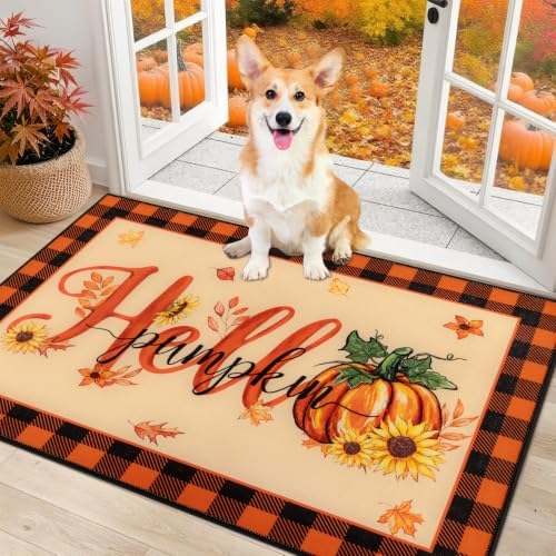 Ileading Fall Door Mat 32"x48", Non Slip Welcome Doormats for Front Door by Ileading