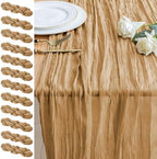 Cheesecloth Table Runner 10FT 12Pcs Khaki Boho Gauze Rustic Sheer Runners by Xiomot