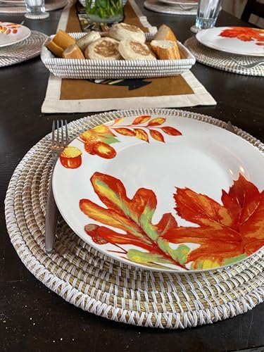 Senegal Placemats/African Bohemian Woven Seagrass Placemats/Natural Wicker Round Basket Placemats/Decorative Hanging Wicker Plates/Hanging Wall Decor (White) - Image 6