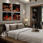 Retro Wine Kitchen Wall Art, 12x12 inch Set-of-4 Framed - Image 3