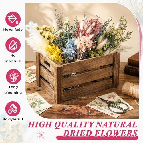 Layhit 4 Pack Large Size Boho Dried Flowers 15-17 Inch, Hydrangea - Image 4