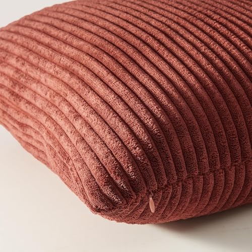 Topfinel Fall Burnt Orange Decorative Throw Pillows Covers 24x24 Inch Set of 4,Yellow Green Gradient Series Corduroy Striped Square Pillow Case,Western Modern Cushion Cover for Couch Sofa Bedroom - Image 2