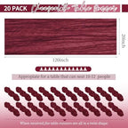 20 Pack Burgundy Table Runner 10Ft Burgundy Cheesecloth Table Runner Boho Gauze Table Runners Long Romantic Sheer Fabric Cheese Cloth Table Runners for Wedding Party Bridal Shower - Image 2