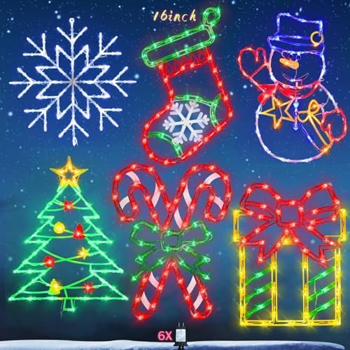 TRWYMZ Christmas Decorations - 16" Christmas Window Silhouette Lights by TRWYMZ