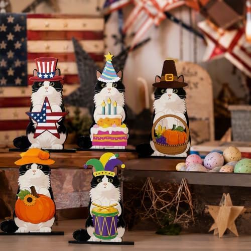 Holiday Wooden Animal Decor Magnetic Interchangeable Figurine (N) - Image 3