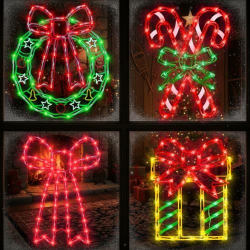TRWYMZ Christmas Decorations - 16" Christmas Window Silhouette Lights by TRWYMZ