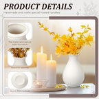Tioncy 15 Pack 3.9" x 2.76" Small Ceramic Bud Vases, White Vase for Flowers - Image 3
