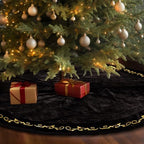 HyDren 72 inch Velvet Christmas Black Tree Skirt (Classical Style) by HyDren