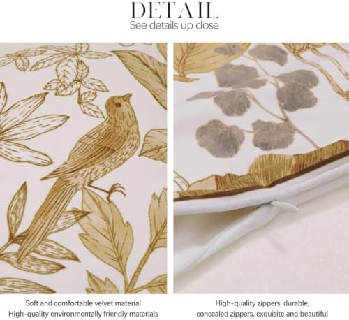 patdrea Designer Velvet Throw Pillow Cover,Set of 2,12"x28"-Aviary - Image 5