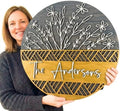 Personalized 16'' Welcome Sign for Front Door Decor,3D Custom Last Name Sign for Front Door,Modern Farmhouse Wood Round Wreath,Custom Name Housewarming,Wedding & Engagement Gifts for New Home by aoiame