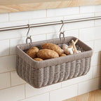 Wall Baskets, Hanging Wicker Baskets for Kitchen Bathroom Garage Porch Door Decor and Organizing (Gray, S+M+L) - Image 3
