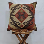Trade Star 70% Jute 30% Wool Cushion Cover Handwoven Kilim Pillow Cover 18x18 Inches Authentic Throw Pillow Case Square Pillow Sham Boho Decorative Vintage Kilim Cushion Case for Outdoor Decor - Image 2