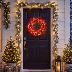 22" Christmas Wreath for Front Door, Christmas Decorations - Image 5