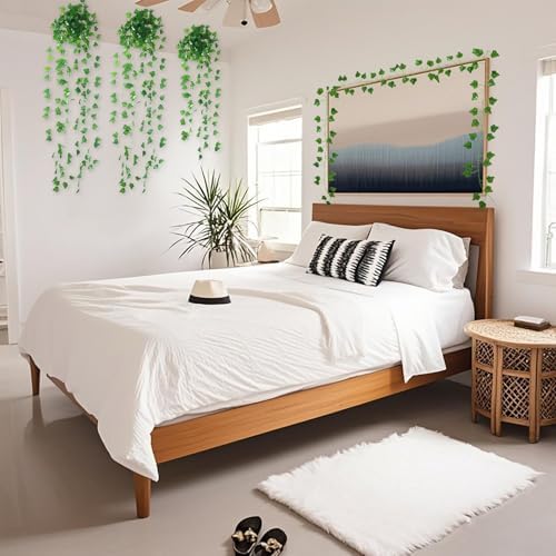 120 Pack Artificial Ivy Garland, 936 Ft Fake Vines Hanging Plants for Room Decor, 81 Leaves Aesthetic Faux Greenery Garland Vines with Strengthened Joint Prevent Leaves Falling Off for Wall Decor - Image 6