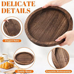 Sintuff 6 Pcs Wooden Candle Plate Holder Tray, Brown - Image 3
