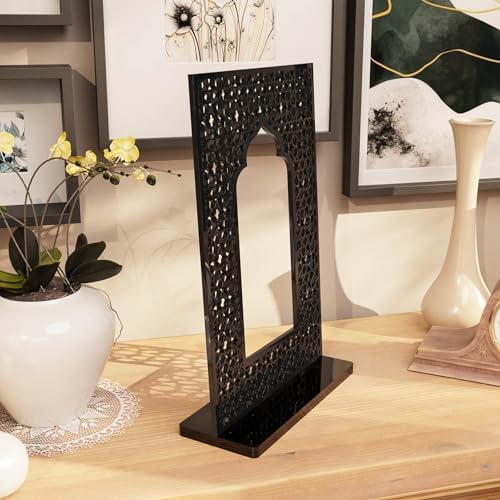 iwa concept Islamic Mihrab Acrylic Tabletop Decor - Arabic Calligraphy Mirror Effect Shelf Art - Modern Ramadan & Eid Home Decoration - Elegant Muslim Gift for Desk & Bookshel by iwaconcept
