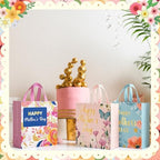 Wesnoy 48 Pcs Happy Mother's Day Tote Gift Bags with Handles Bulk Floral Non Woven Mom Candy Bags Reusable for Gift Wrapping Happy Mother's Day Goody Shopping Party Favor, 11.4 x 10.6 x 4.7 Inch - Image 4