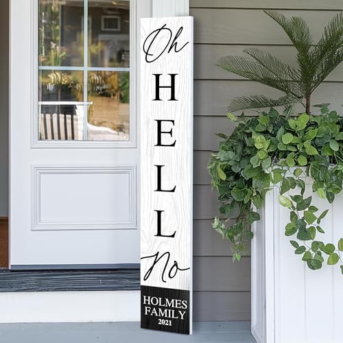 Personalized Welcome Sign for Front Door, Custom Welcome Sign for Porch Outdoor Welcome Home Decorations, 48"x8" PVC Sign (Design 1) by BasicFundamentals