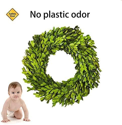 Boxwood Wreath 12 inch Preserved Nature Boxwood Wreath Home Decor Stay Fresh for Years for Door Wall Window Party Décor Spring Summer Fresh Green Wreath - Image 3