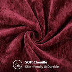 decorUhome Soft Chenille Throw Pillow Covers 24x24 Set of 2 Wine Red - Image 4