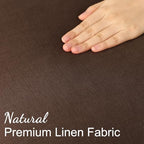 decorUhome Fall Brown Linen Throw Pillow Covers 24x24 Set of 2 - Image 3