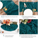 16 Pack Teal Table Runner 10FT Cheesecloth Table Runner Boho Gauze Table Runners Long Rustic Sheer Fabric Table Runners for Wedding Party Bridal Shower Farmhouse & Home Decor - Image 4