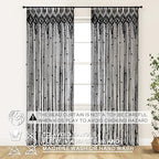 Lino Rosa Beaded Door Curtain for Doorway, Goth Witchy Black Macrame Beads Curtain for Closet Bedroom Wall Hanging Tapestry Grunge Room Decor - Image 6