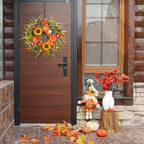 Fall Wreaths for Front Door 24 Inch Fall Wreath with Pumpkins, Sunflowers & Berries – Outdoor Autumn Wreath for Porch, Thanksgiving, Halloween & Harvest Decor - Image 6
