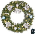 VINGLI 24 Inch Pre Lit Christmas Wreath with 50 LED Light, Battery Operated by VINGLI