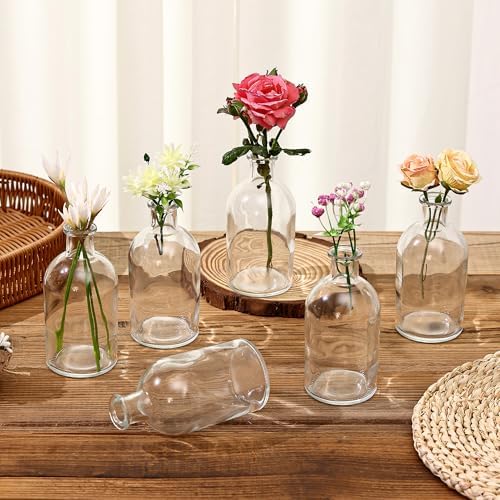 20 Pack Clear Glass Bud Vases for Centerpieces Small Mini Flower Vases - Image 3
