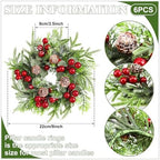 Lyrow 6 Pcs Christmas Candle Ring Wreath Small Kitchen Cabinet Table Decor - Image 3