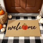 Fall Door Mat, Non Slip Front Porch Pumpkin Welcome Mat 24"x36" - Image 6